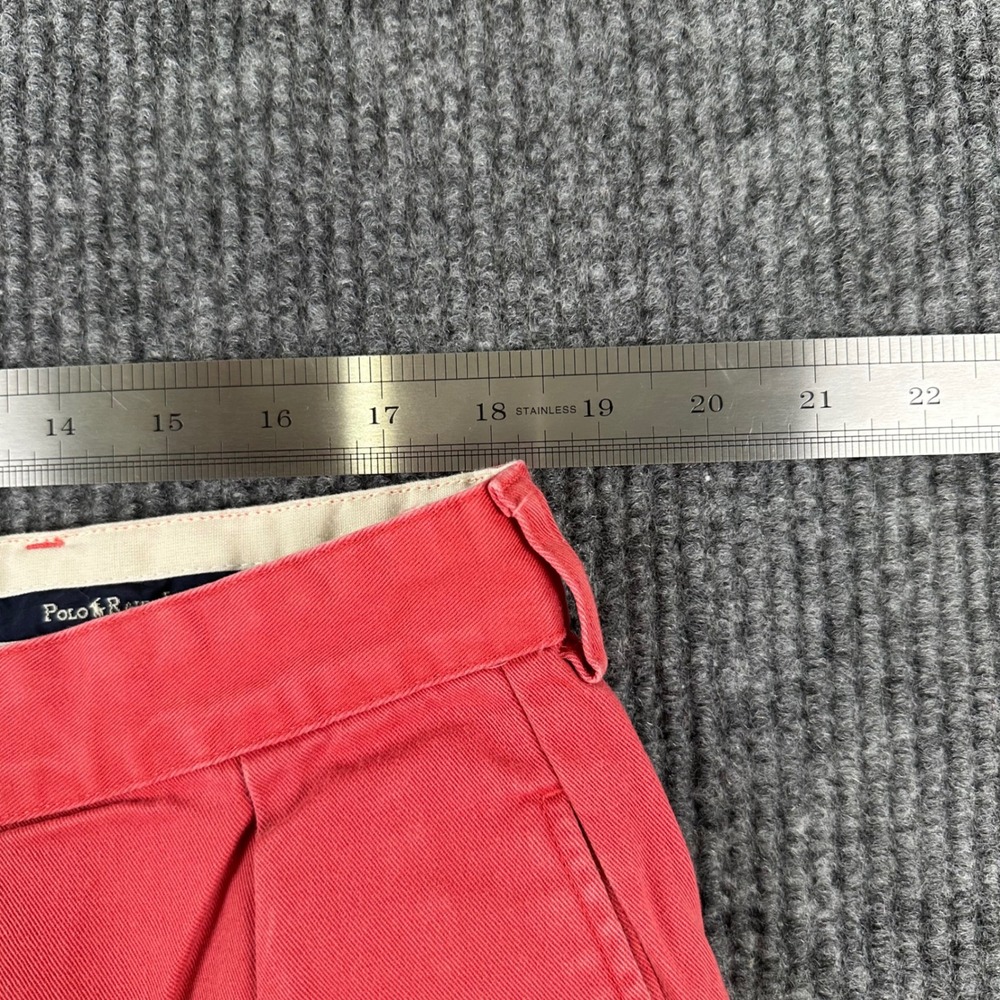 Polo Ralph Lauren Chino Shorts Mens Size 38 Coral Pleated Classic 100% Cotton - Picture 7 of 10